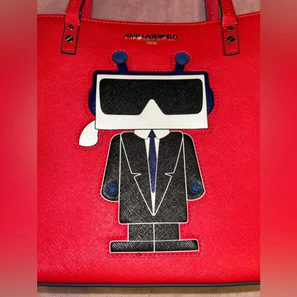 Karl Lagerfeld Red Tote Shoulder Bag - Picture 4 of 7